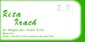 rita krach business card